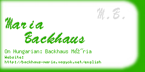 maria backhaus business card